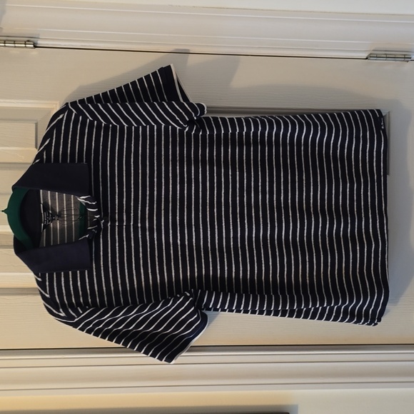 BEN SHERMAN BRAND MEN'S BLUE SHORT SLEEVE STRIPED 2 BUTTON POLO SIZE SMALL - Picture 3 of 16